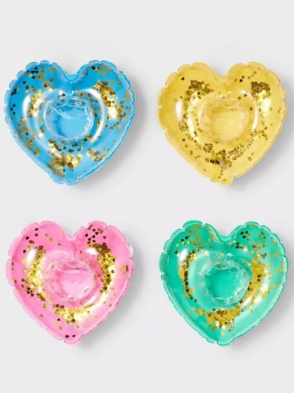 Roller Rabbit x Target Heart Drink Float Set 4pc Inflatable Cup Holders